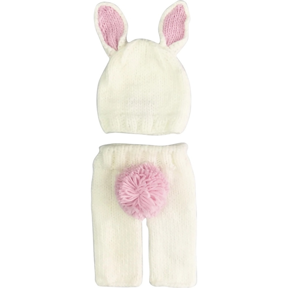 NWT Anthropologie Blueberry Hill Pink Baily Bunny Hand-Knit Set - Picture 2 of 4